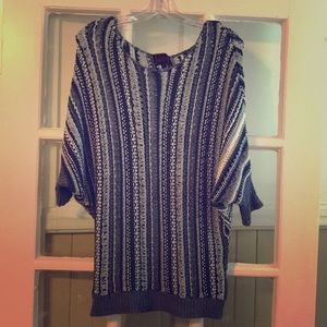 Slouchy knit blue boutique sweater